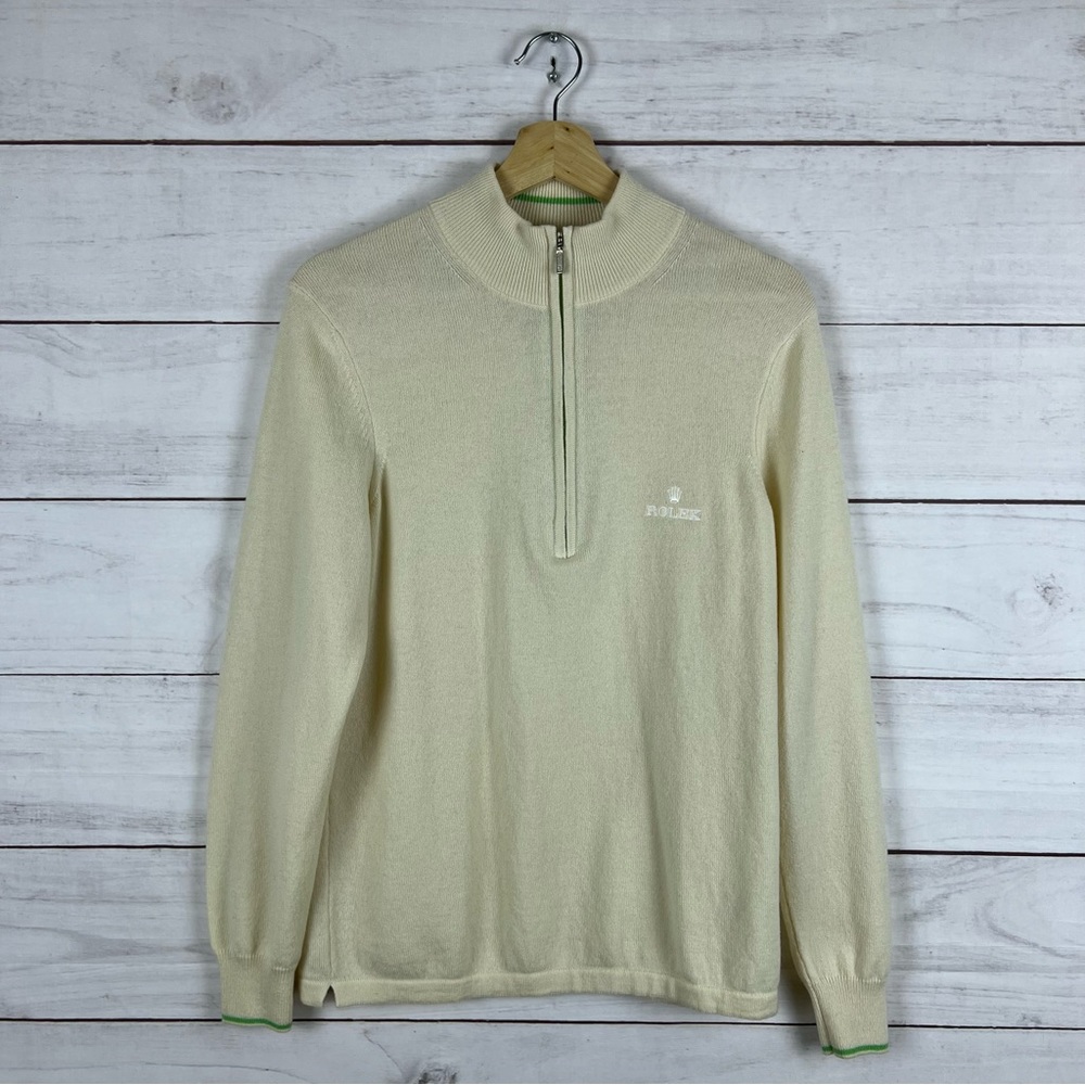 RARE Rolex Cashmere Italy 1/4 Zip Sweater Large